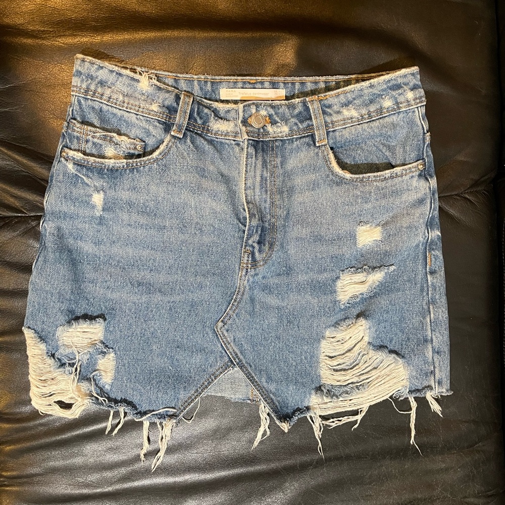 zara denim skirt